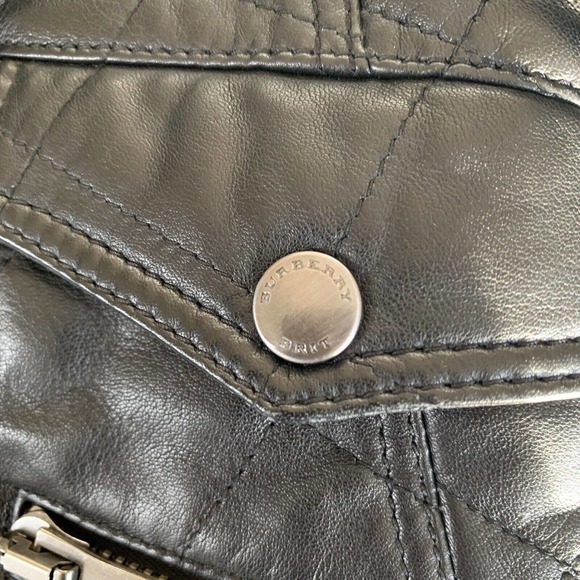COPY - Burberry Quilted Leather Moto Jacket In Black Medium - Picture 10 of 11